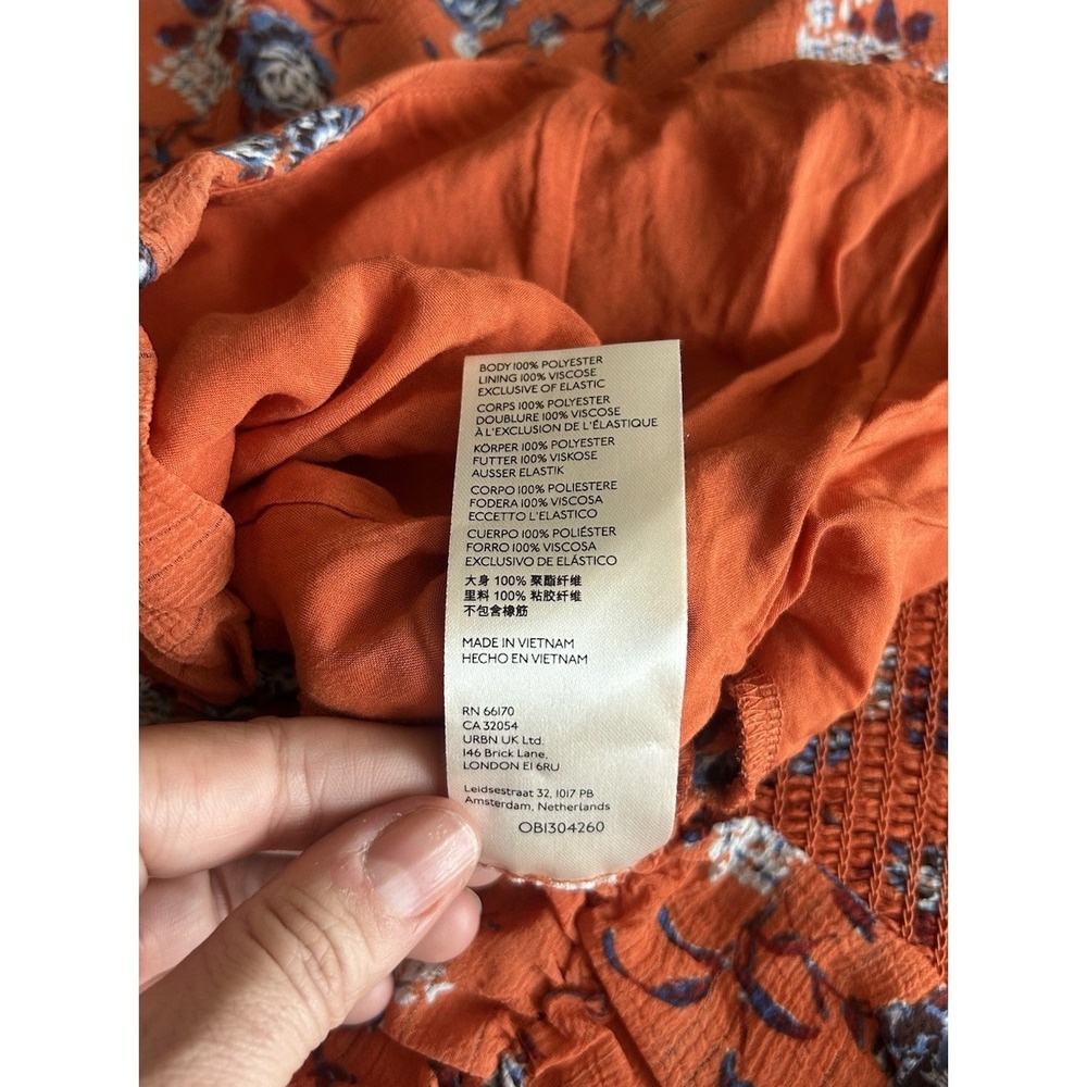 NWT Free People Final Rose Blouse Rust Combo Floral V-Neck Women's Size Small - Picture 6 of 8